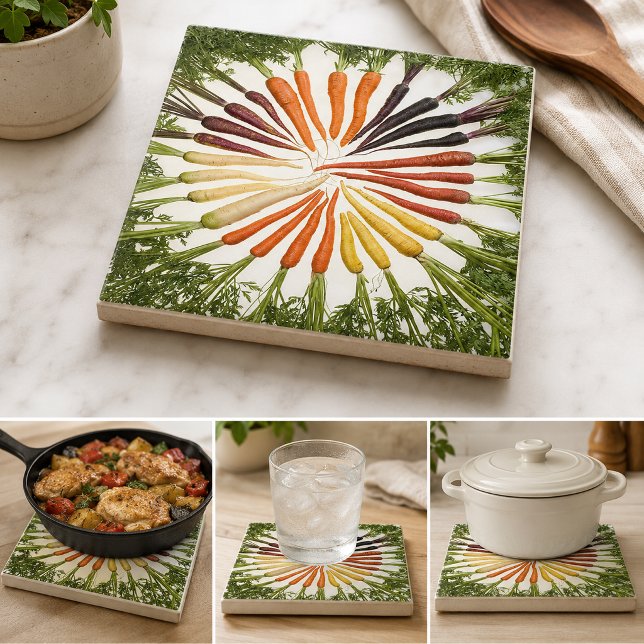 Carreaux de carottes multicolores arc-en-ciel (Rainbow Multicolored Carrots Tile)