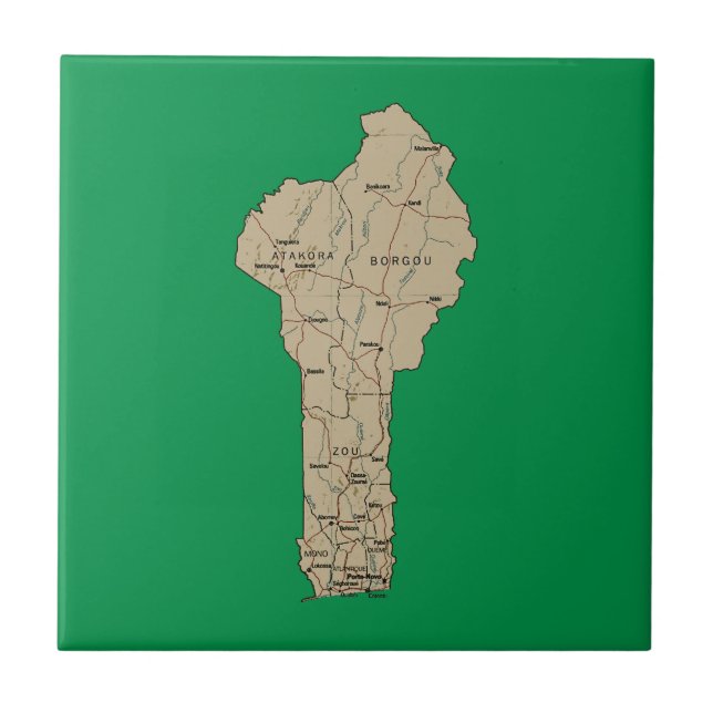 Carreaux de carte du Bénin (Devant)