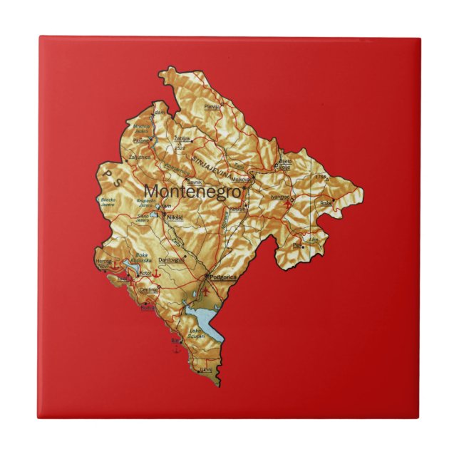 Carreaux de carte du Monténégro (Devant)