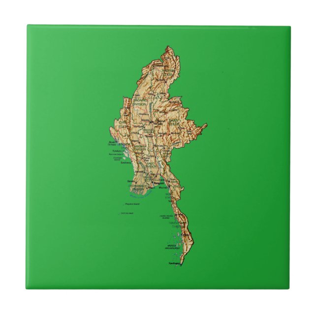 Carreaux de carte du Myanmar (Devant)