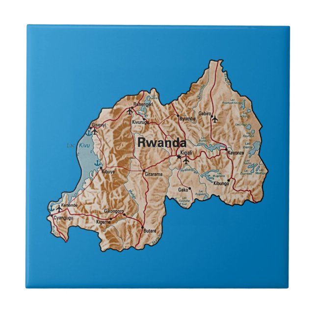 Carreaux de carte du Rwanda (Devant)