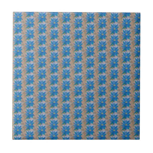 Carreaux de céramique à fleurs bleues (Devant)