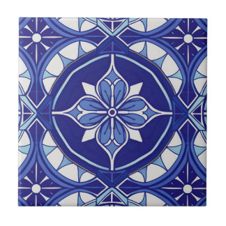 Carreaux de céramique bleu et blanc