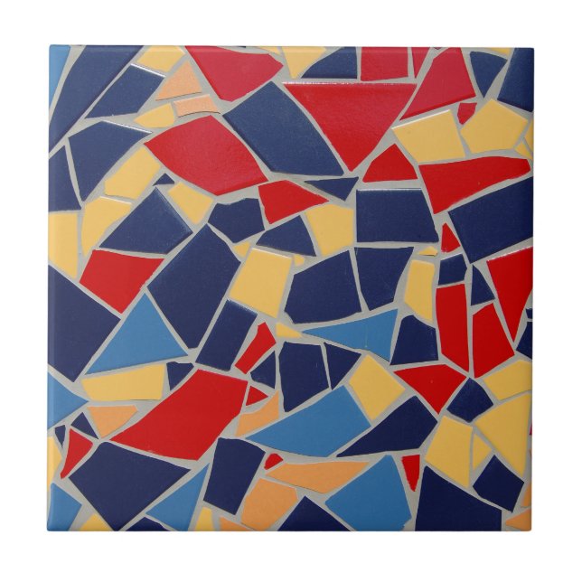 Carreaux de céramique bleu et rouge de la marine (Devant)