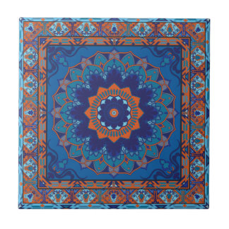 Carreaux De Céramique Bleu Islamique Et Motif Oran