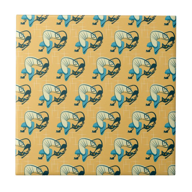 Carreaux de céramique chat atomique du milieu du s (Devant)