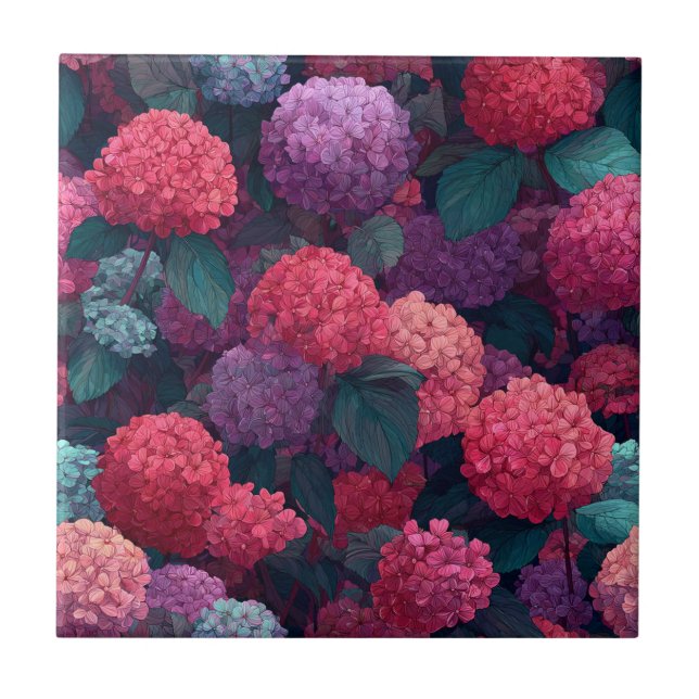 Carreaux De Céramique Chic Hydrangeas Pour Décor M (Devant)