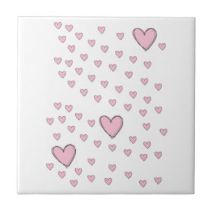 Carreaux de céramique Cœurs roses Amour