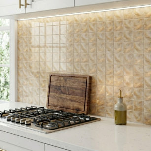 Carreaux de céramique de luxe en or liquide et bei
