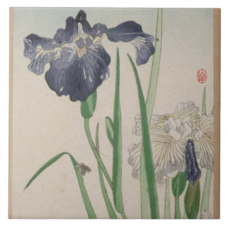 Carreaux de céramique d'iris bleu
