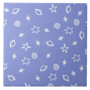 Carreaux de céramique Étoiles de Doodle d'espace b