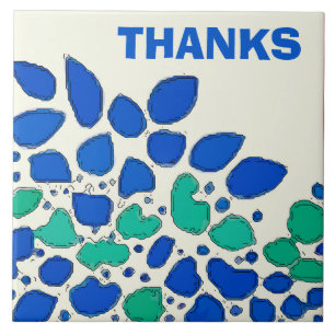 Carreaux de céramique feuilles bleus