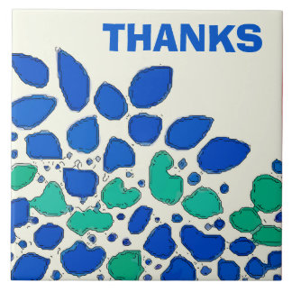 Carreaux de céramique feuilles bleus