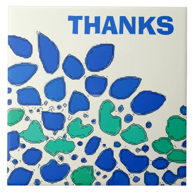 Carreaux de céramique feuilles bleus (Devant)