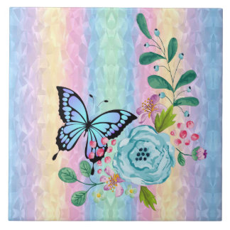 Carreaux de céramique Fleurs et Papillon