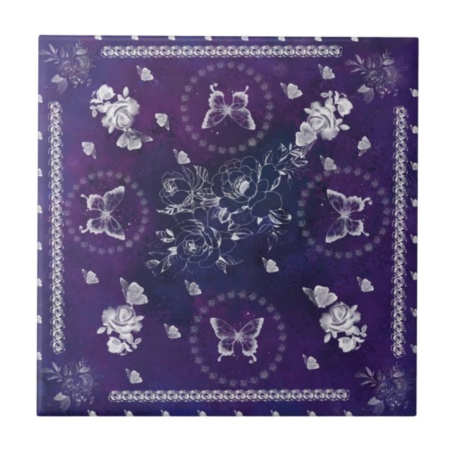 Carreaux de céramique Fleurs et Papillons (Devant)