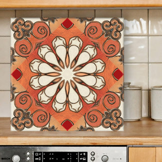 Carreaux de céramique géométrique Motif terrestre 
