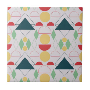 Carreaux de céramique gris géométrique mi-siècle