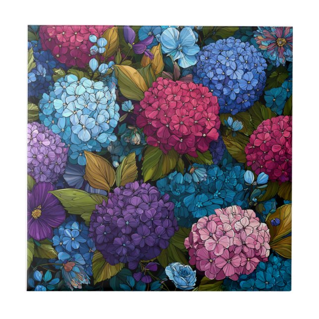 Carreaux De Céramique Hydrangeas Uniques Pour Un I (Devant)