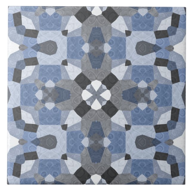 carreaux de céramique kaléidoscope bleu (Devant)