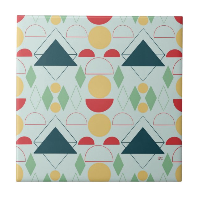 Carreaux de céramique Mid Century Mod géométrique (Devant)
