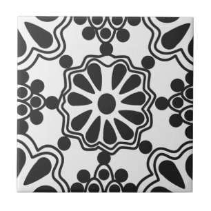 Carreaux de céramique - Motif mexicain B/W