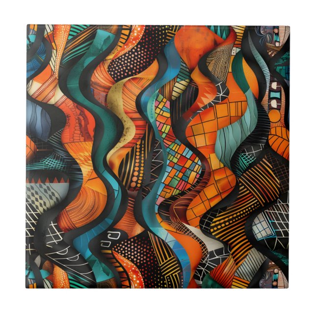 Carreaux de céramique Motif Tribal Africain (Devant)