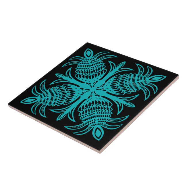 carreaux de céramique motif tropical (Côté)