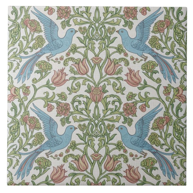 Carreaux de céramique Oiseaux et Fleurs (Devant)