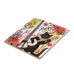 Carreaux de céramique Paris France Chat