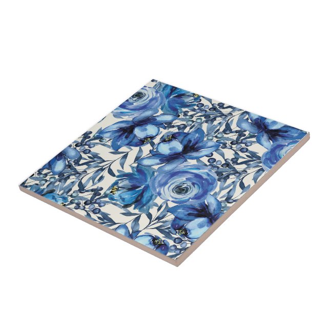 Carreaux de céramique Roses bleus (Côté)