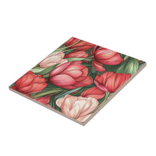Carreaux De Céramique Tulipe Colorés Pour Murs De 