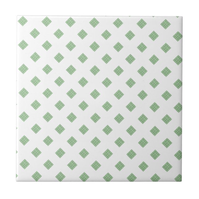 Carreaux de céramique Vert & Blanc Carrés (Devant)