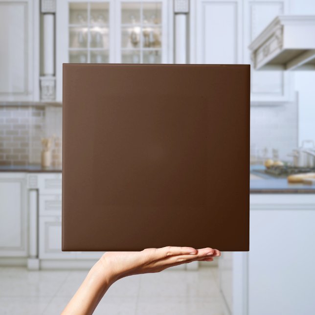 Carreaux de couleur solide Brown au chocolat (Chocolate Brown Solid Colour Tile)