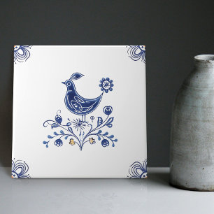 Carreaux de Delft Bleu de Style Hollandais Oiseaux