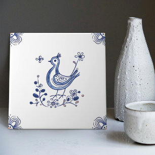 Carreaux de Delft Bleu de Style Hollandais Oiseaux