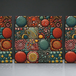 Carreaux de faïence à relief faux pointillé contem