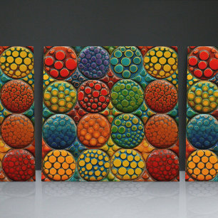 Carreaux de faïence à relief faux pointillé vernis