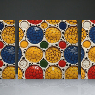 Carreaux de faïence contemporains à relief faux po