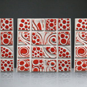 Carreaux de faïence contemporains à relief faux po