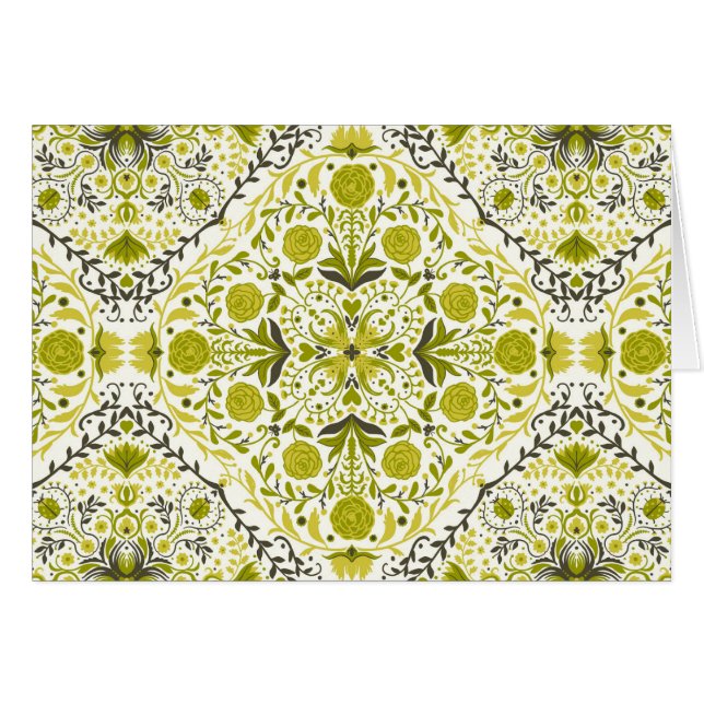 Carreaux de fleurs en vert (Devant horizontal)