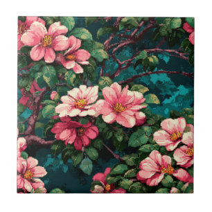 Carreaux de Gardenias en Mosaïque Élégante pour Cu