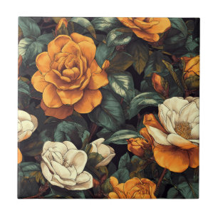 Carreaux de Gardenias Rétro Branchés Pour Mur de S