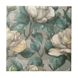 Carreaux de Gardenias Rétro Classiques pour l'Espa