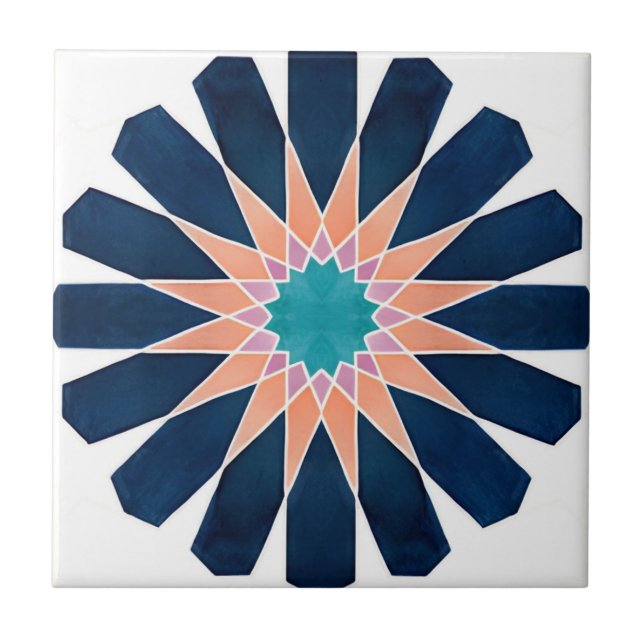 Carreaux de l'Alhambra fleurs colorées (Devant)