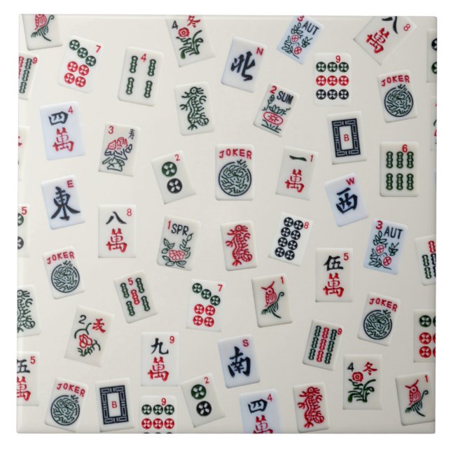 Carreaux de Mahjong symboles sur carreaux de badge (Devant)