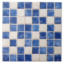Carreaux de mosaïque bleue grecque en céramique
