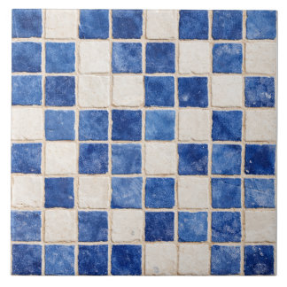 Carreaux de mosaïque bleue grecque en céramique