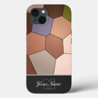 Carreaux de mosaïque colorés avec Monogram! Coque