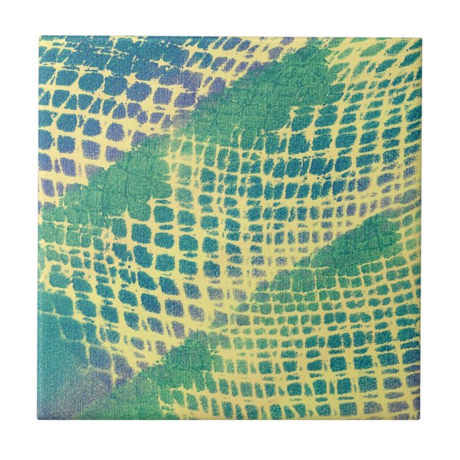 Carreaux de Motif bleu Abstrait vert pourpre (Devant)